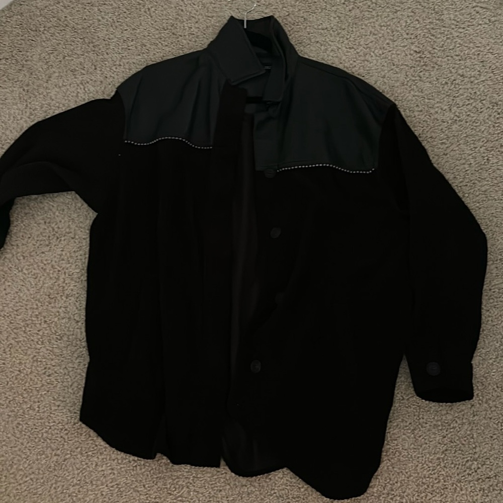 Zara leather and suede mixed jacket size medium